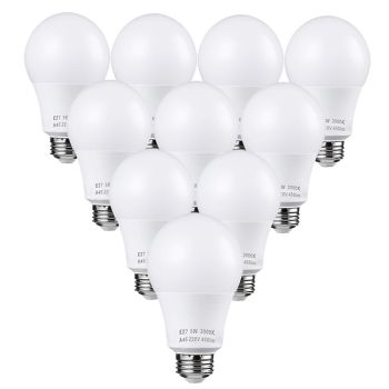 10PCS 5W LED Light Bulbs 50W Halogen Equivalent 3000K/6000K Warm White No Flicker E26 E27 500lm Non Dimmable AC110-220V