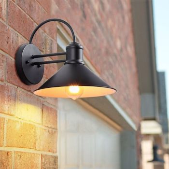 Dome Retro Industry Wall Lantern Rust-Proof Wall Sconce Die Cast Iron Waterproof Outdoor Wall Mount Light 85-265V