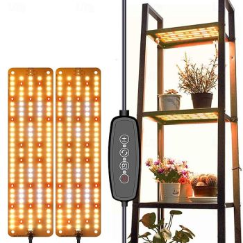 LED Grow Panel Light Ultra-thin Full Spectrum Dimmable Timer Plant Lights Under Cabinet Growing Lamp for Indoor Plants Rack