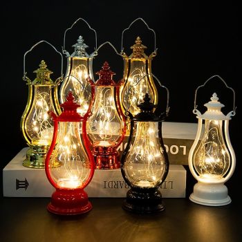 Retro Kerosene Lantern Light Christmas Decorations LED Copper Wire Lamp Creative Candle Lamp Home Decor Halloween Decoration Night Light Portable Lantern