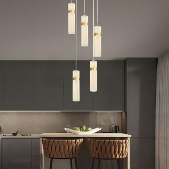 3-Light 5-Light 28 cm Single Design Island Design Pendant Light Acrylic Acrylic Electroplated Painted Finishes Modern Nordic Style 85-265V