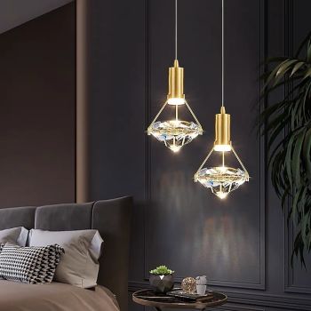 10 cm LED Pendant Light Crystal Modern Nordic Diamond Design Metal Electroplated LED 110-120V 220-240V