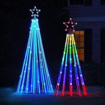 Multicolor LED Animated Outdoor/Indoor Christmas Lightshow, LED Light Show Cone Christmas Tree Christmas, LED String Lights, Yard Decoration