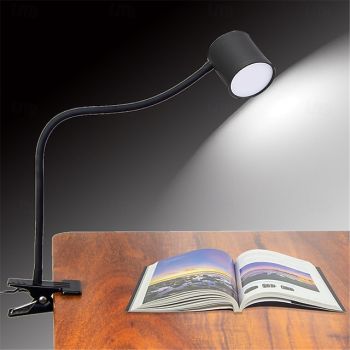 LED Clip Table Lamp Reading Light for Work & Reading - USB Powered Eye Protection, Dimming, Color Matching, Embroidery & Nail Art Lighting 1PC