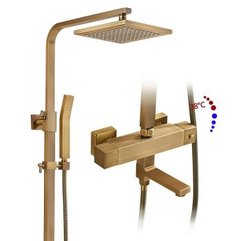 Shower Faucet,Shower Set Set Handshower Included Pullout Rainfall Shower/Traditional Brass Wall Mounted Ceramic Valve Bath Shower Mixer Taps Foundation of a Perfect Shower