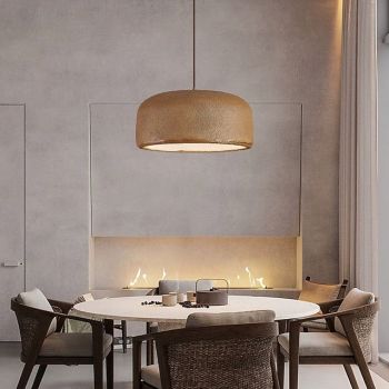 Wabi-sabi Dome Taupe White Resin Pendant Light Faux Concrete Pendant Light Hanging Lamp Height Adjustable 40/60cm 85-265V