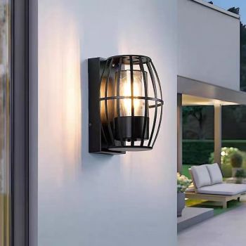 Modern Simplicity Aluminum PC Cage Shape 1-Light Wall Sconce Lamp For Garden 110-240V