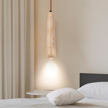 Nordic Creativity - Natural stone pendant lamp for kitchen island, long tube, long tube, yellow, nightstand pendant lamp, modern and minimalistic