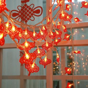 Elegant Wedding Reception Party 3M/6M LED String Light New Year's Decoration Wedding Birthday Party Supplies Chinese Knot Lantern Spring Festival Christmas Lamp