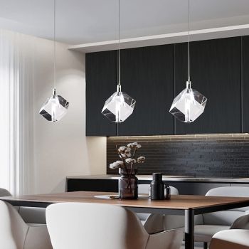 1-Light 9cm  Crystal Mini Pendant Light LED Metal Mini Electroplated Island Lights Modern Contemporary Style  Kitchen Dining  Home Bar Light 110-120V 220-240V