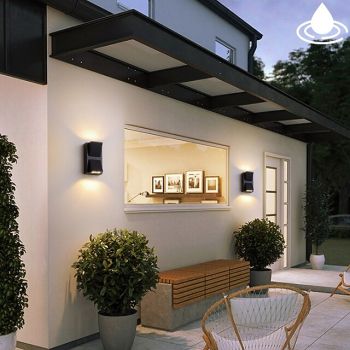 LED Outdoors Wall Lamp 2W 4W Up/Down Lighting Indoor 1/2-Head Curved Waterproof IP65 Wall Lamp Modern Bedroom Lamp Warm White Light/White AC90-264V
