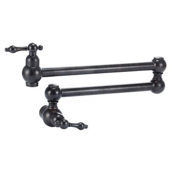 Brass Kitchen Faucet,Two Handles One Hole Antique Copper Pot Filler Wall Mounted Foldable Widespread Kitchen Taps Foldable Faucet