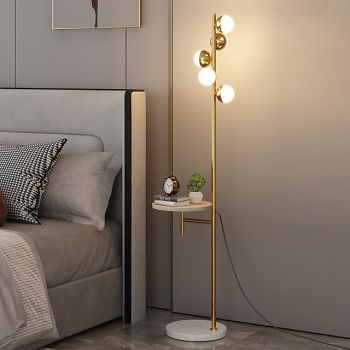 Elegant LED Floor Lamp Nordic Loft Golden Metal Living Room Sofa Standing Lamp Hotel Bedroom Deco Lights Bedside Desk Lamp