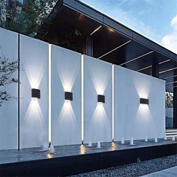 3-Light 17cm LED Wall Lights Geometric Design Waterproof Outdoor Wall Lights Modern Minimalist Style Aluminum Living Room Bedroom Corridor Wall Light IP65 85-265V