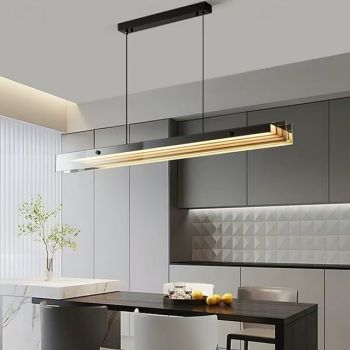 Black LED Pendant Light Modern Dome Chandelier for Kitchen lsland, Dining Table, or Bar