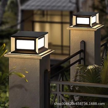 LED Outdoor Wall Light Warm White 30cm 1-Light Modern Pillar Light Acrylic Metal 20W Standards for Garden and Patio Posts Fence Deck Outdoor Fence Deck Cap Light 110-240V