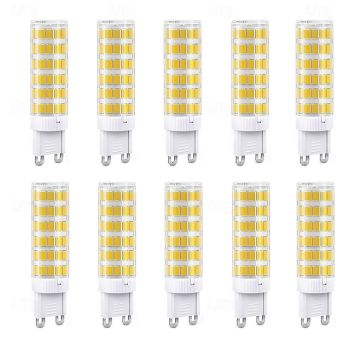 G9 LED Light Bulbs 10pcs 220V 7W Non-Dimmable G9 Bulbs 70W G9 Halogen Bulb Equivalent 75 LEDs 2835 SMD White Warm White Lamp for Home Lighting