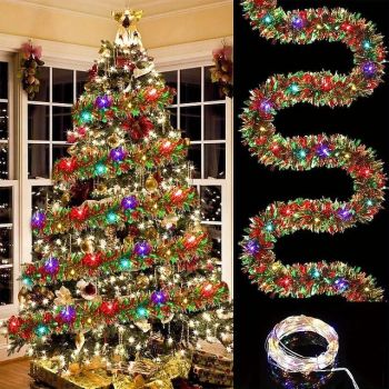5M 50 LED Flower Lantern String Lights, Colored Decorative Lights Flower Lantern String Christmas Tree for Christmas, Wedding, New Year, Indoor/Outdoor Festive Decor 1pc