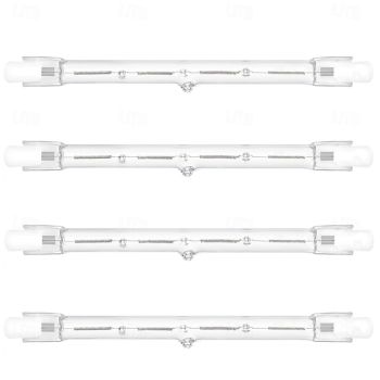 R7S 118mm Halogen Bulbs – 100W/300W Dimmable T3 Double Ended J-Type Bulbs for Work, Security and Landscape Lights 4PCS