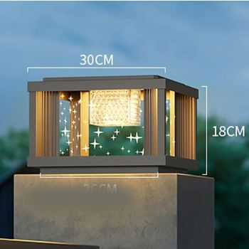 LED Outdoor Solor Post Lights 30cm Nordic Style Outdoor Column Lights Fence Post Cap Lights Waterproof IP54 for Deck Suitable for Door Stone Pillars Garden lamp Post