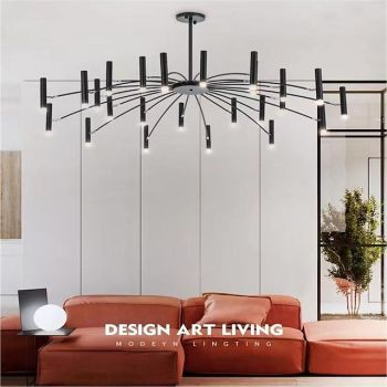Fireworks Rotating Ceiling,12/24 Lights 39"/51" Creative Pointer Ceiling Lamp For Living Room,Modern Led Flush Mount Ceiling Light Fixture,Fireworks Lights