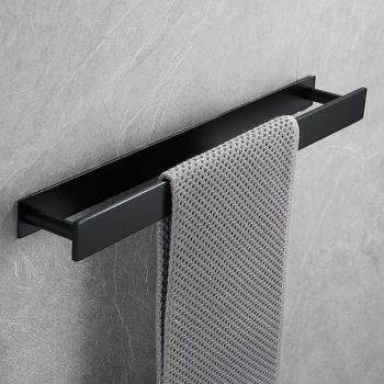 Towel Racks for Bathroom,Self-Adhesive Towel Bar Wall Mounted SUS304 Stainless Steel No Drill Towel Holders for Toilet Bathroom,Kitchen(Black/Chrome/Brushed Nickel)40cm Bath Hardware