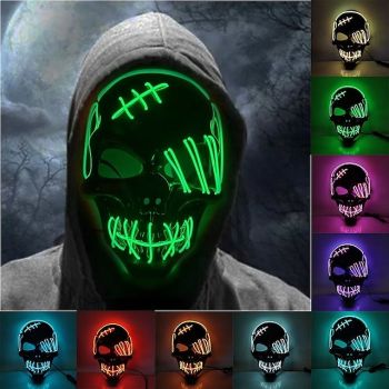 Halloween Glowing Mask LED Light Up Skeleton Pirate Mask Halloween Mask for Festival Cosplay Halloween Prop Carnival Gifts