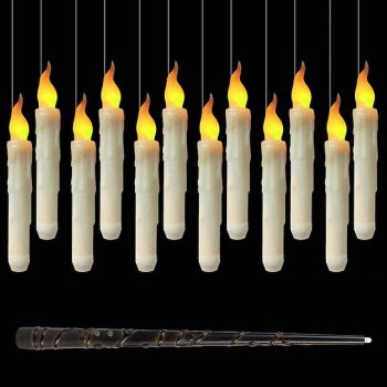 12pcs Floating LED Candles Flickering Remote Controlled for Halloween and Christmas Decorations Indoor Home, Room, Classroom, and Bedroom