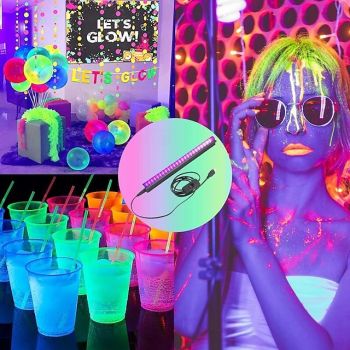 LED Blacklight Bar UV Strip Light Purple USB Interface with Switch T5 Integrated Bulb 6W for Blacklight Poster Body Paint Glow Halloween Decor Christmas Party Atmosphere Fluorescent Tapestry Poster