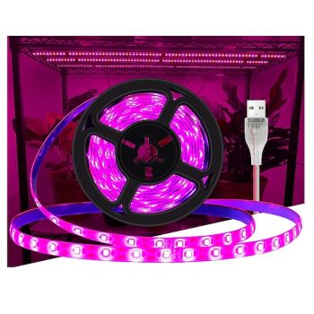 USB LED Plant Growing Strip Light Lamp Waterproof Full Spectrum 2835 SMD 3m 9.8ft Indoor Flower Seedling Hydroponics Succulents Greenhouse Indoor