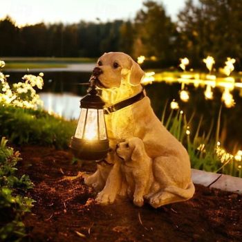Solar Dog Lights Outdoor, Waterproof Garden Decor Solar-Powered Lawn Lamp for Landscape, Yard and Outdoor Ornaments