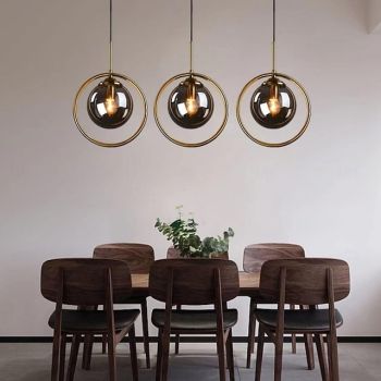 25 cm Single Design Pendant Light LED Globe Circle Metal Electroplated Island Lights Nordic Style Shops / Cafes Dining Room Bedroom Living Room Lights Gift for Family Friends 1100-240V
