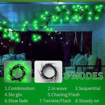 St. Patrick's Day Green Decorative Light String 96 Beads USB Power 8 Modes