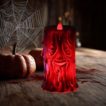 1 Pc Halloween red light tree demon LED electronic candle light indoor and outdoor restaurant bedroom party atmosphere decoration light horror and eerie atmosphere light