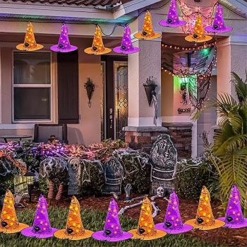 LED Hat Dress Up Hat Cosplay Costume Hat Holiday Props Decorative Hat for Garden Courtyard Tree Hanging Decoration  1PC