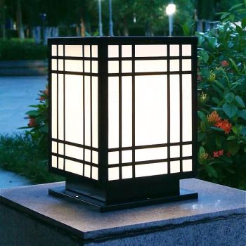 Outdoor Solor Post Lights Fixture Modern Yard Entry Outdoor Column Lights Metal Housing Patio Pillar Lights 110-240V 5W