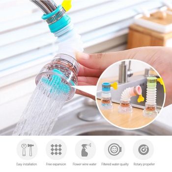 2Pcs Kitchen Water Filter Faucet Head Replacement, 360 Adjustable Flexible Tap Extender Water Saving Sprayer Aerator Nozzle Attachment Diffuser Bathroom Accessories Foundation of a Perfect Shower