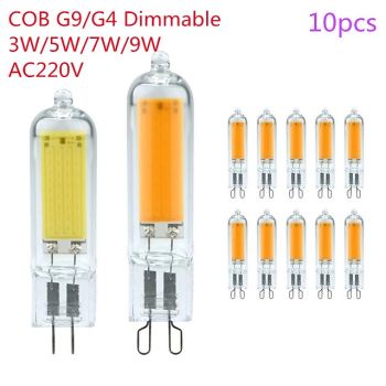 10pcs Dimmable Mini G9/G4 LED Lamp 3W 5W 7W 9W AC 220V-240V LED Corn Bulb COB 360 Beam Angle Replace Halogen Chandelier Lights