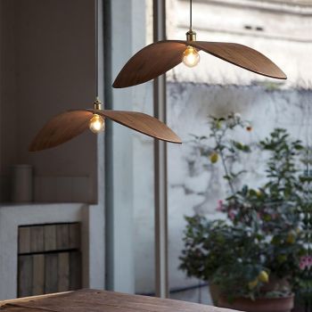 LED Pendant Light Wooden Wabi-Sabi Pendant Lights,Nordic Light Fixture,Minimalist Lamp,Wabi Sabi Lampshade,Rustic WabiSabi Ceiling Light Pendant Light 110-240V