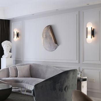 LED Wall Light Marble Oval Sconce Modern Warm light Lighting Fixture Modern Indoor Wall Lamps Bedroom Dining Room Copper 110-240V