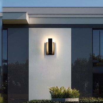 Outdoor LED Wall Light Waterproof IP65 Wall Mount Lighting Fixture Rectangular Black Elegant Frosted White Acrylic Anti Rust Warm White 110-240V