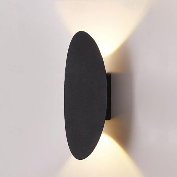 LED Outdoor Wall Lights 2-Color Light Source Simple Round Vintage IP65 Waterproof 6W Balcony Bedside Wall Lamp Modern Decoration 85-265V