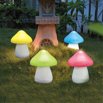 Solar LED Luminescent Large Mushroom Light Resin Color Changing Garden Lawn Light Decorative Light Landscape Light