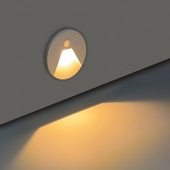 LED Night Light with Motion Sensor Battery Twilight Sensor Flat Round Rechargeable Battery Light Sensor