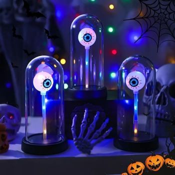 LED Halloween Decor Battery Powered Party Light Horror Luminous Eyeballs and Festive Atmosphere Lights for Indoor Outdoor Use Halloween Home Bedside Living Room Ornaments