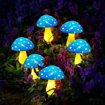 Solar Outdoor Waterproof Garden Mushroom Lights 6LED 8 Modes Lighting Garden Lawn Courtyard Villa Walkway Patio Landscape Holiday Decoration Light