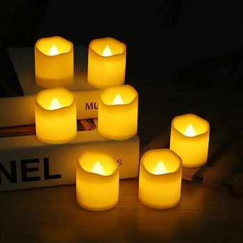 12pcs LED Flameless Timer Candles Long Lasting Battery Operated Tea Lights for Christmas Halloween Wedding Table Decorations Warm White