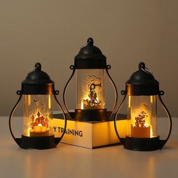 1 Pc Halloween Castle Witch Skull Decoration Night Light LED Electronic Candle Light Hanging Light Indoor Restaurant Party Atmosphere Decoration Light