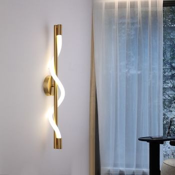 Curved Tube Wall Sconces Bathroom Vanity Light Fixtures Luminous Wall Lights Bedroom Bedside Decor Wall Light 85-265V 15W