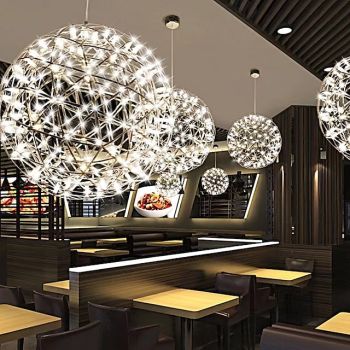 30 cm LED Pendant Light Led Fireworks And Spark Ball Ceiling Suspension Fixture Metal Globe Painted Finishes 110-120V 220-240V